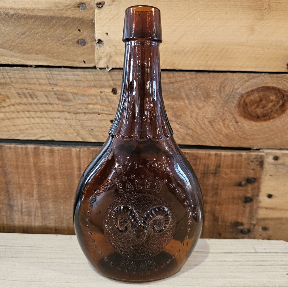 Vintage '71 Salem High School Rams (NJ) 100th Anniversary Amber Bottle